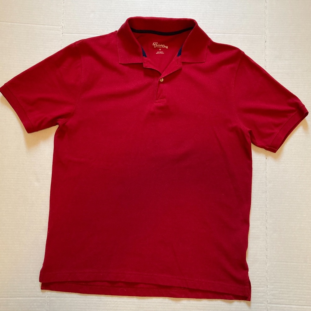 St Johns Bay Men’s Polo Shirt Size Med Red